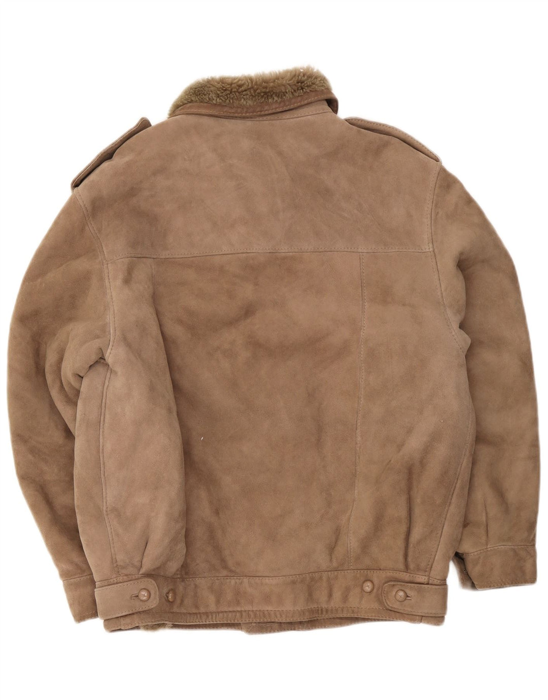 Jachetă militară din shearling vintage pentru bărbați IT 52 XL bej