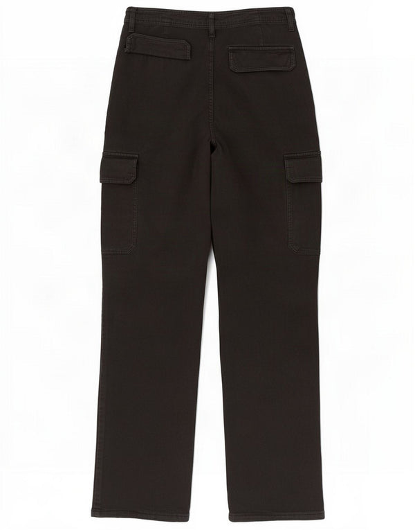 Zara Pantaloni cargo drepti pentru femei EU 38 Small W28 L30 Bumbac negru