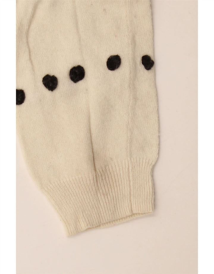 J. Crew Pulover cu gât de barcă pentru femei UK 10 Small din viscoză albă