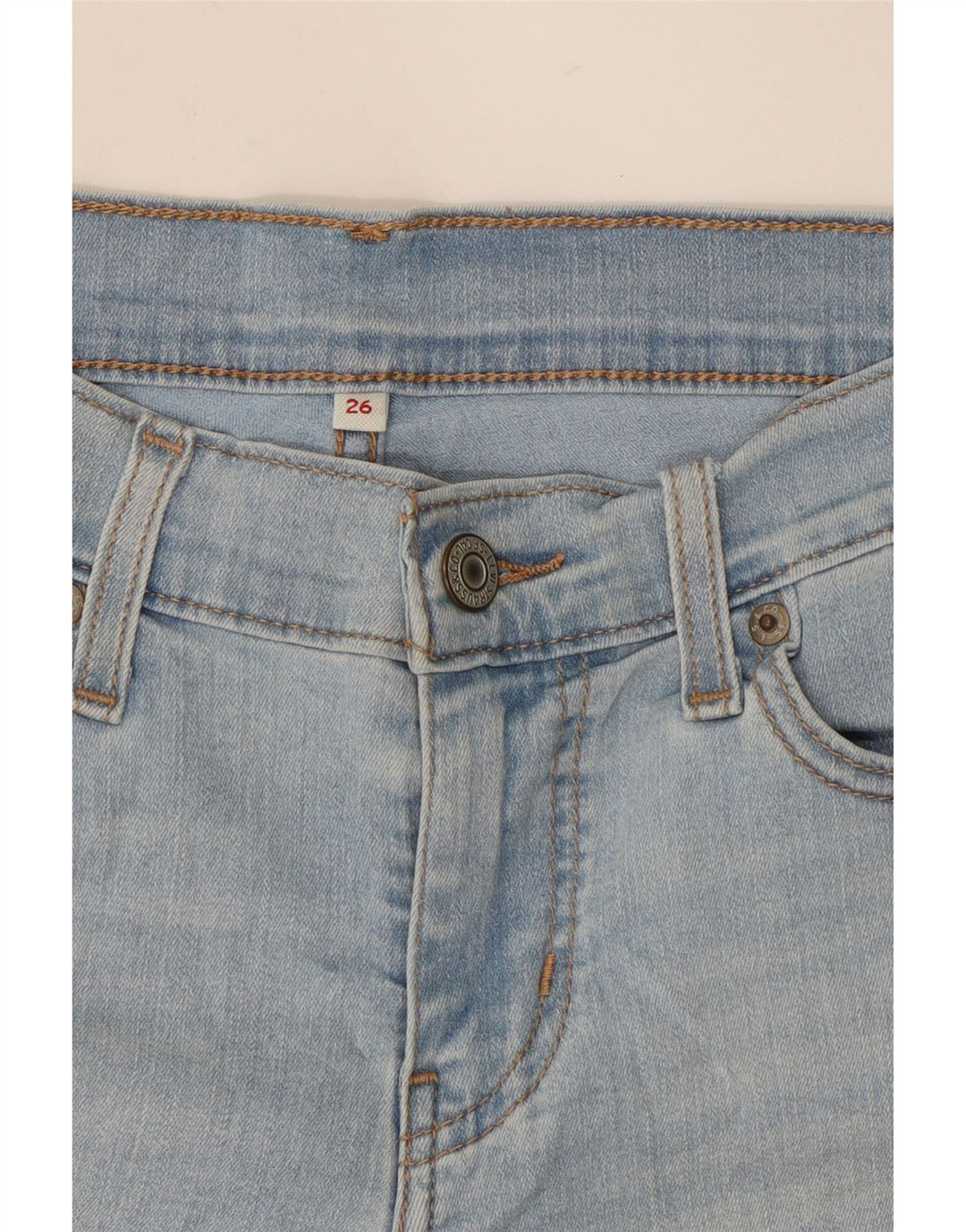 LEVI'S Womens Denim Shorts W26 Small Blue Cotton Vintage Levi's and Second-Hand Levi's from Messina Hembry 