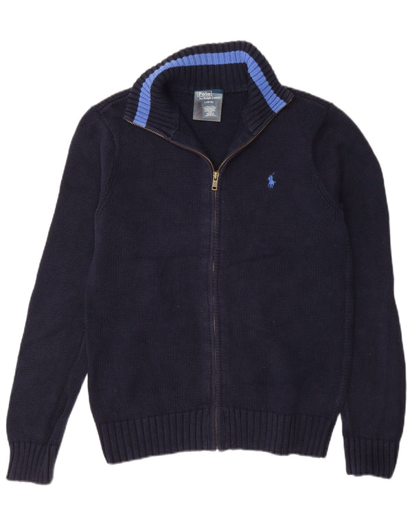 Pulover cardigan Polo Ralph Lauren băieți 14-15 ani mare, albastru bleumarin, bumbac