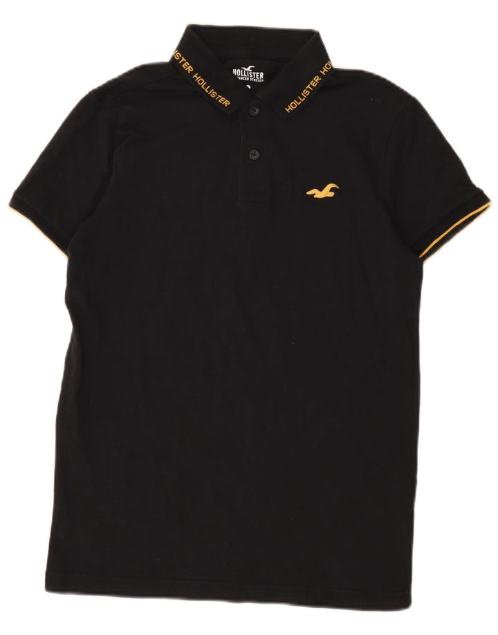 Cămașă polo Hollister pentru bărbați, bumbac negru mic