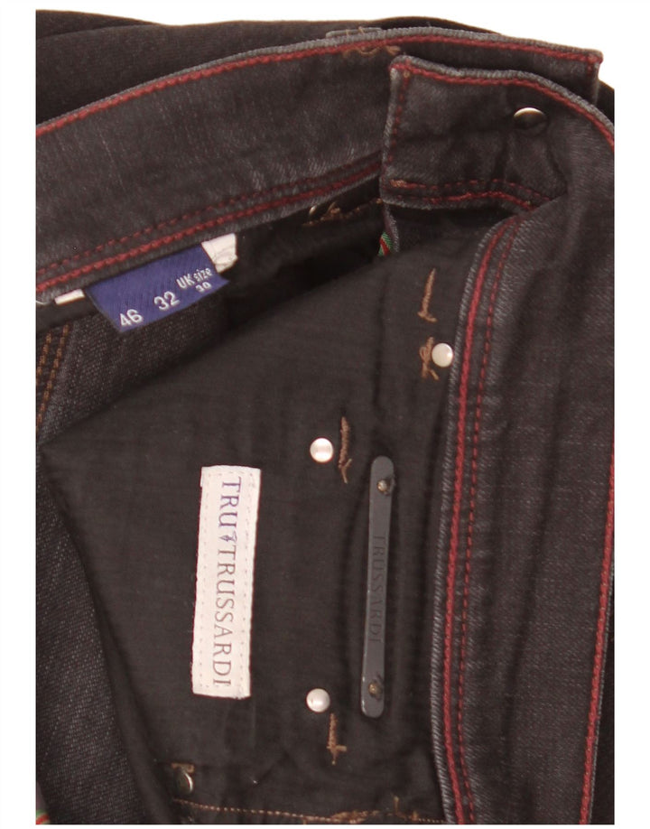 Trussardi blugi drepti pentru bărbați W30 L31 negri
