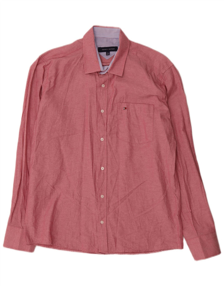Cămașă pentru bărbați Tommy Hilfiger Mărimea 39/40 Bumbac roșu mediu