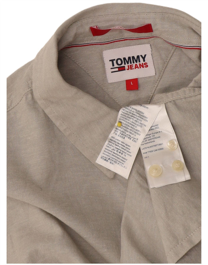 Cămașă pentru bărbați Tommy Hilfiger, mare, gri bumbac
