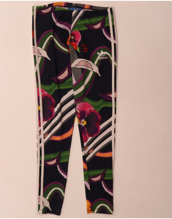 Leggings pentru femei Adidas UK 10 Poliester floral multicolor mic