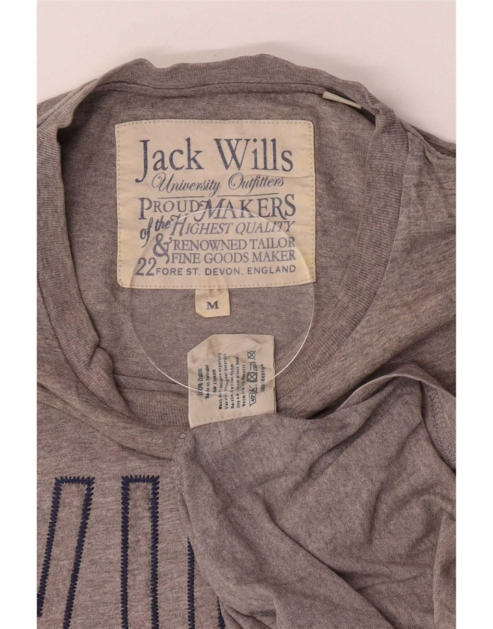 Tricou grafic Jack Wills pentru bărbați Top, bumbac, gri mediu