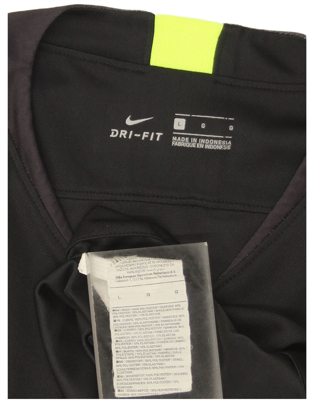 Tricou pentru bărbați Nike Dri Fit Top mare din poliester cu dungi negre