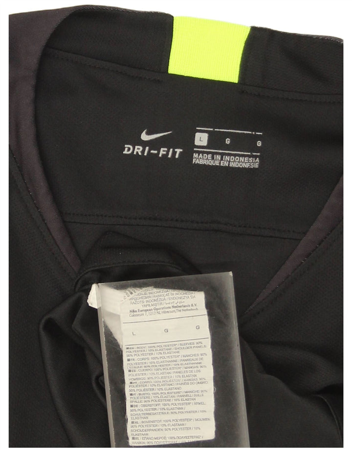 Tricou pentru bărbați Nike Dri Fit Top mare din poliester cu dungi negre