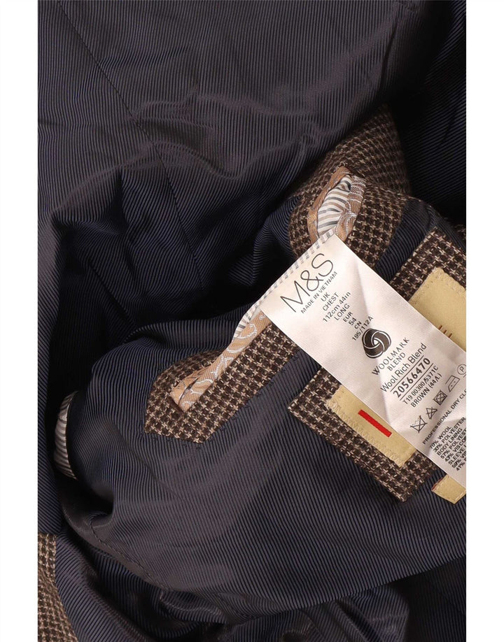 Jachetă pentru bărbați Marks & Spencer, cu paragate, UK 44 XL, maro, picior de gală