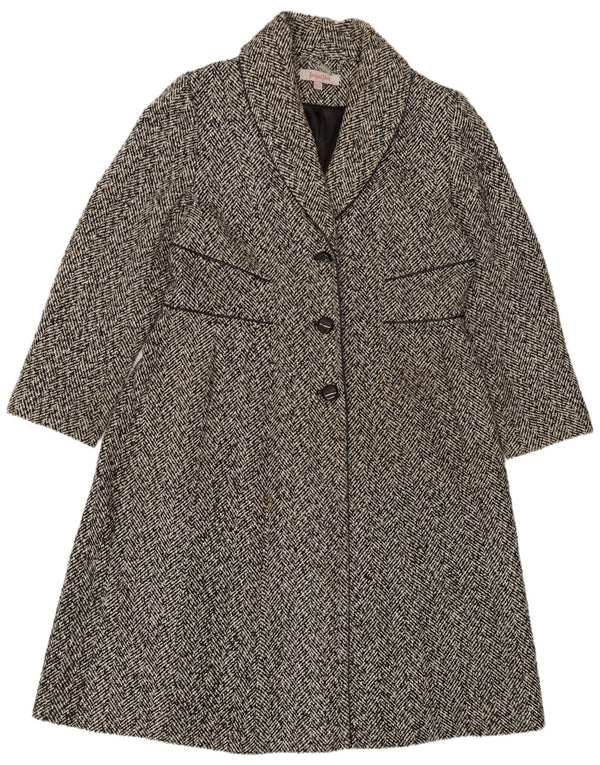 Jacques Vert pardesiu pentru femei UK 18 XL poliester negru în oase