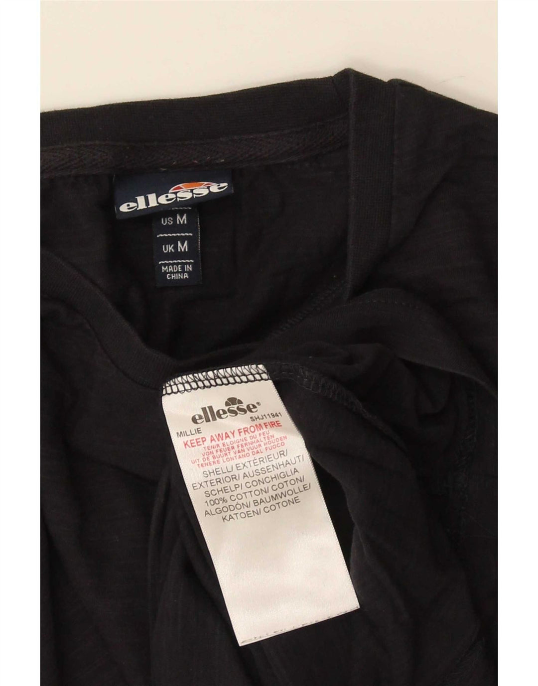 Tricou cu grafică pentru bărbați Ellesse Top mediu din bumbac negru