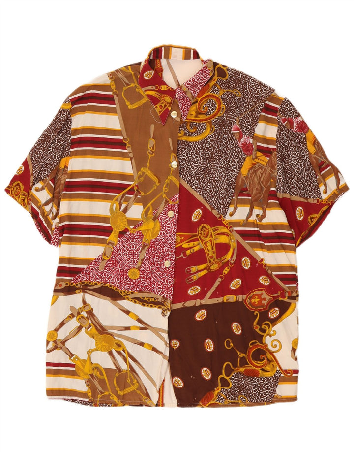 Cămașă vintage cu mânecă scurtă pentru călărie IT 44 Medium Multicolor