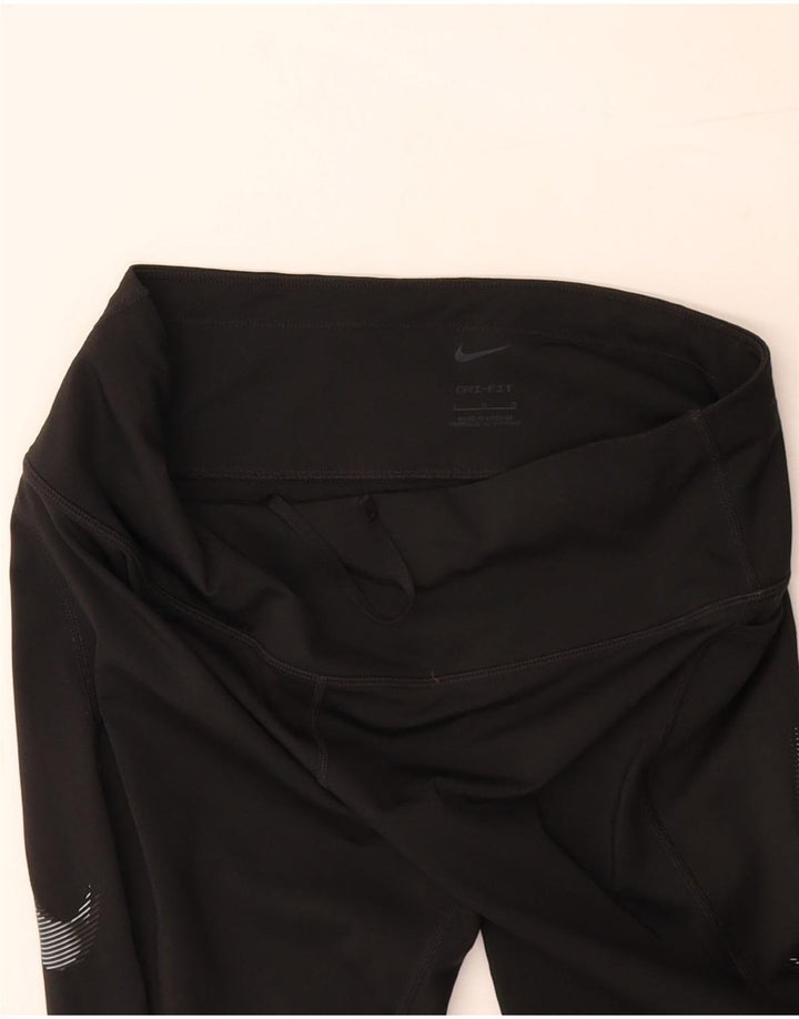 Leggings NIKE Dri Fit Graphic pentru femei UK 14, poliester negru mare