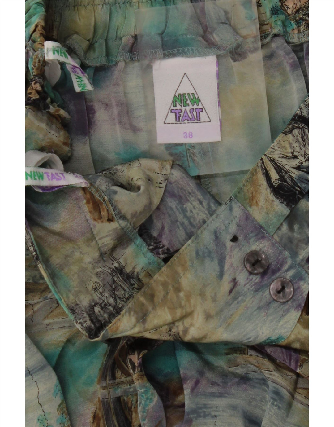 NOU FAST Fustă plisată pentru femei EU 38 Medium W30 Multicolor Colorblock