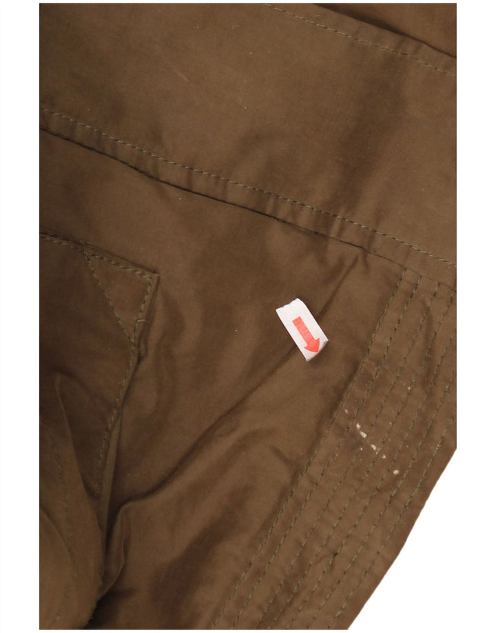 Jachetă parka cu glugă pentru femei Zara UK 14 Medium Khaki Check Bumbac