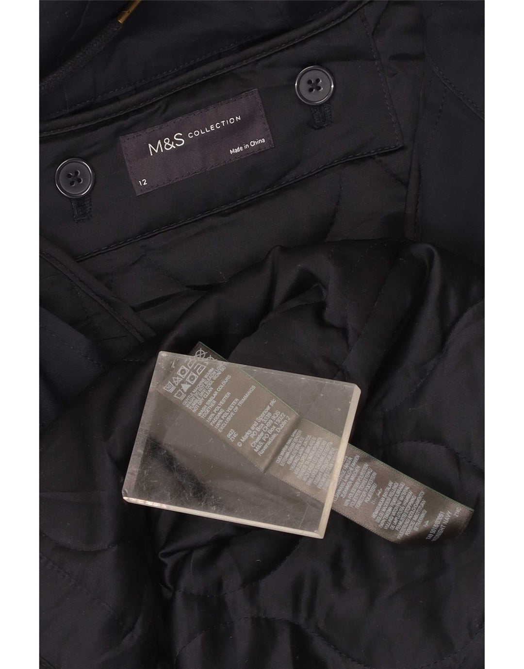 Jachetă parka cu glugă pentru femei Marks & Spencer UK 12 Poliester mediu bleumarin