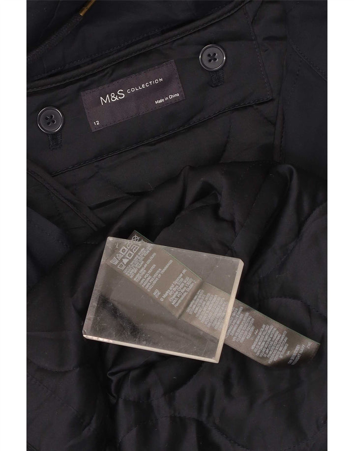 Jachetă parka cu glugă pentru femei Marks & Spencer UK 12 Poliester mediu bleumarin