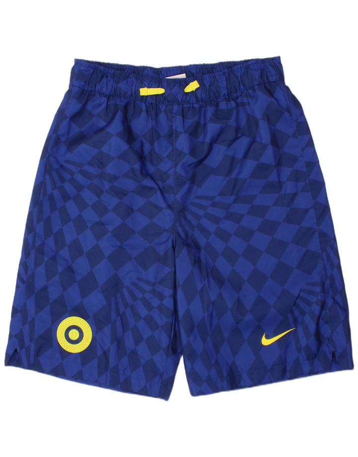 Pantaloni scurți sport grafic NIKE Băieți 13-14 ani XL Albastru Poliester Geometric