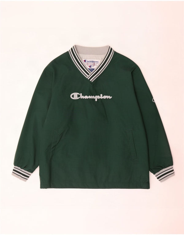 Jachetă de trening cu pulover grafic Champion pentru bărbați XL, verde, color block