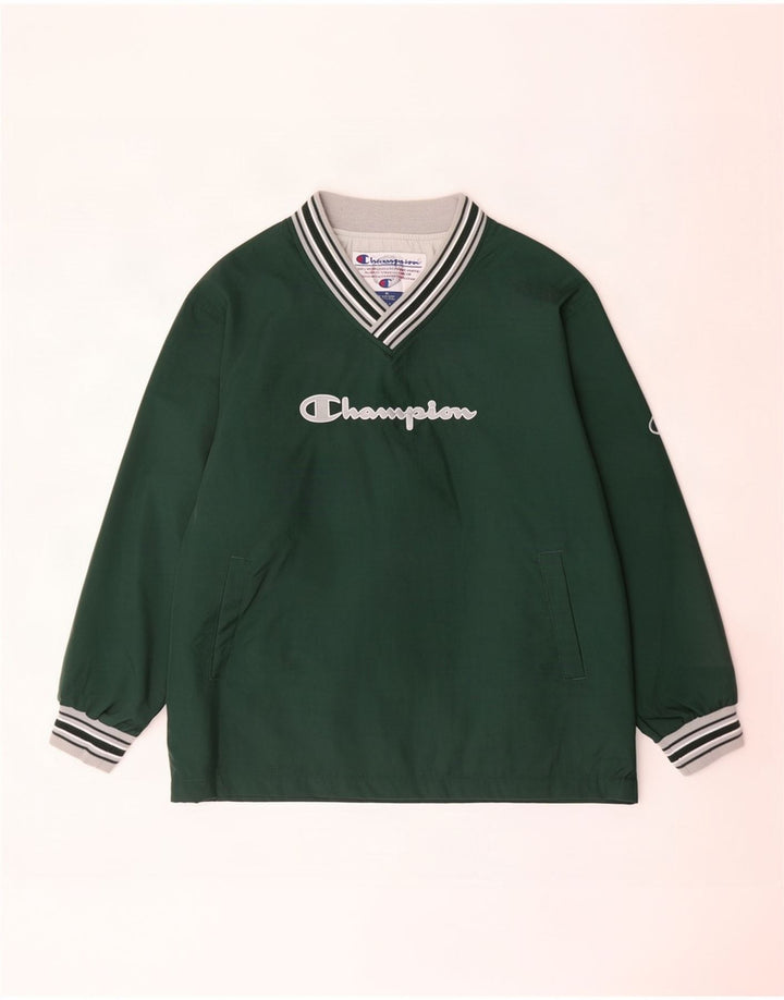 Jachetă de trening cu pulover grafic Champion pentru bărbați XL, verde, color block
