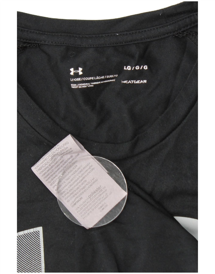 Tricou grafic pentru bărbați UNDER ARMOUR Heat Gear Top mare poliester negru