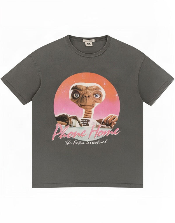 Pull & Bear Tricou grafic pentru bărbați Top mic, gri bumbac