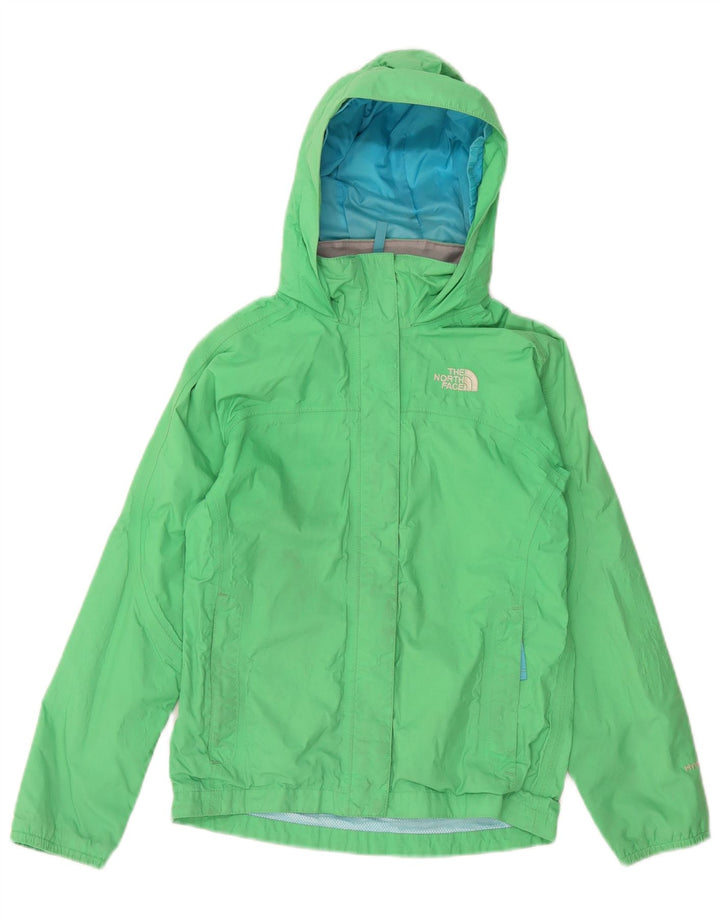 Jachetă de ploaie cu glugă The North Face pentru fete 10-11 ani, nailon verde mediu