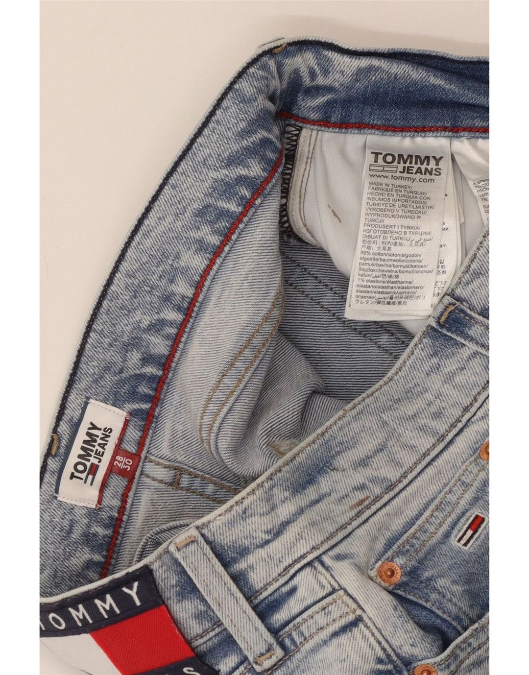 TOMMY HILFIGER Blugi drepti pentru femei W28 L26 Bumbac albastru