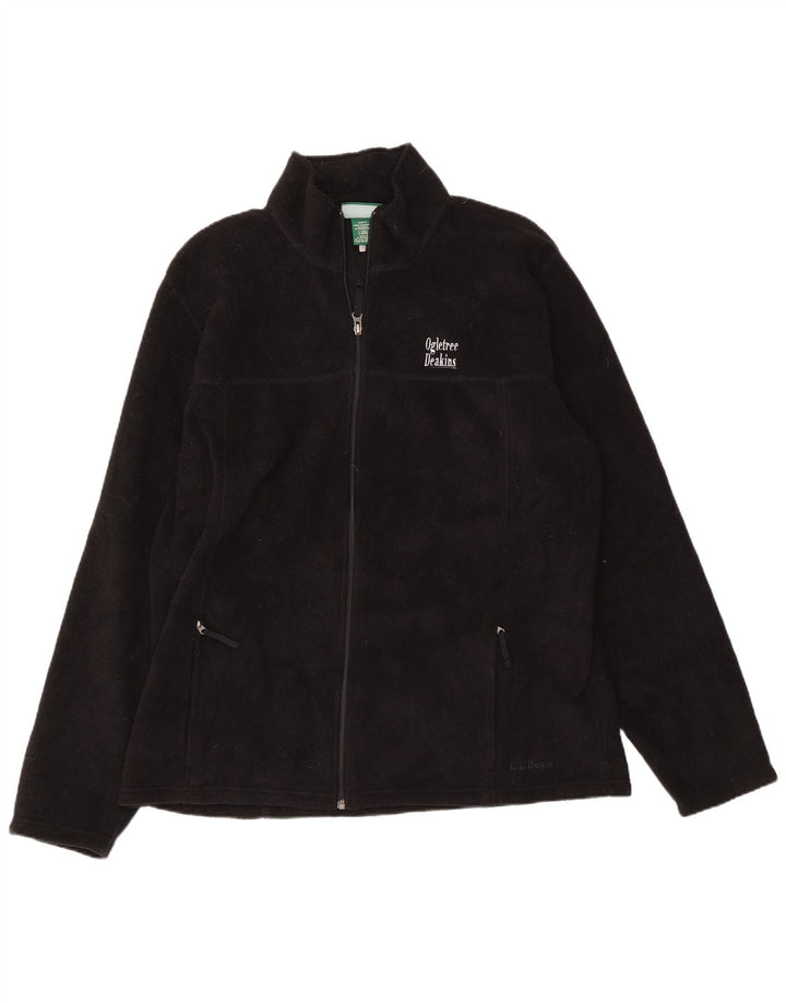 L.L.BEAN Mens Tall Fleece Jacket UK 40 Large Black Polyester