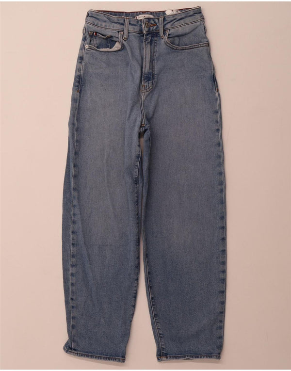 TOMMY HILFIGER Womens Balloon Leg High Waist Tapered Jeans W25 L25 Blue