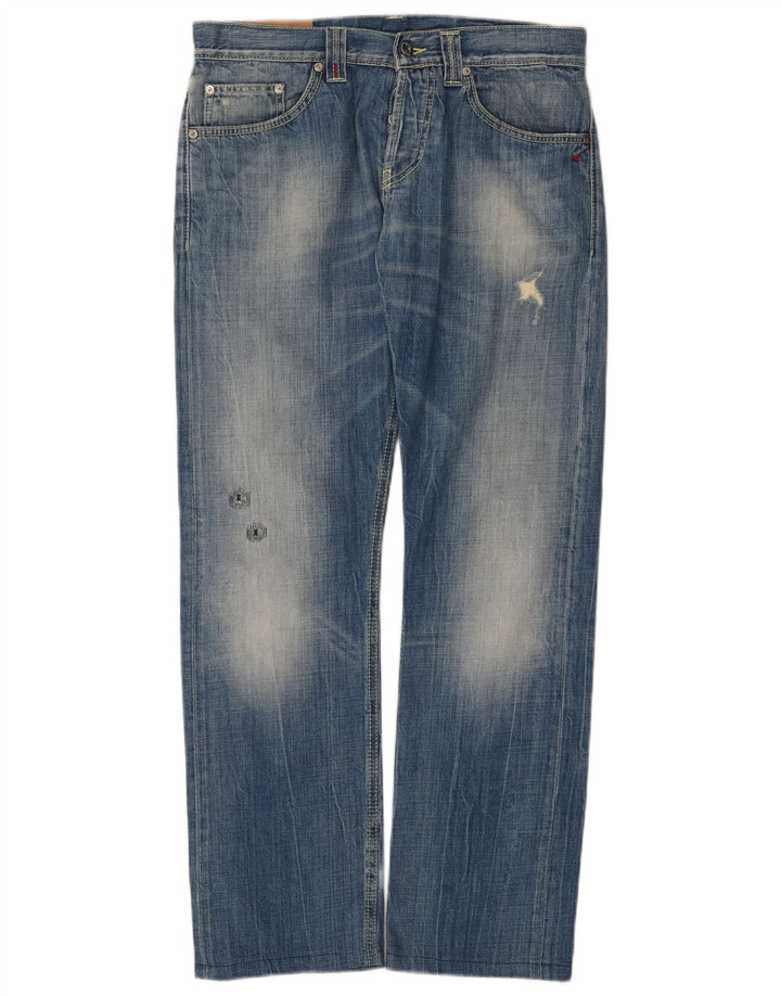 Dondup Blugi Distressed drepte pentru femei W32 L30 Bumbac albastru