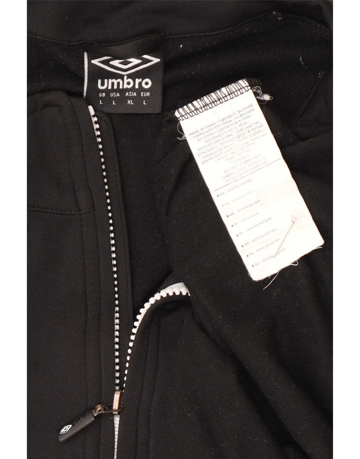 Trening Umbro pentru bărbați, cu fermoar și gât, din poliester negru