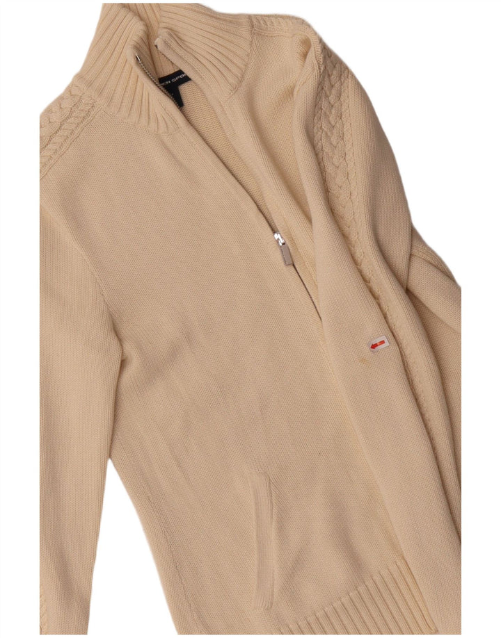 Pulover cardigan pentru femei RALPH LAUREN UK 10 mic bumbac bej