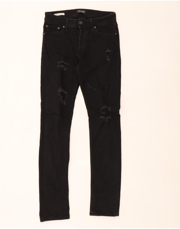 Jack & Jones Blugi slim GLENN Distressed pentru bărbați W28 L32 bumbac negru