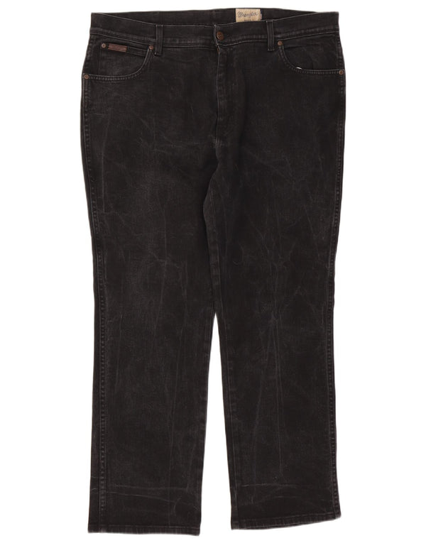 Blugi drepte stretch pentru bărbați Wrangler Texas W40 L30 bumbac negru