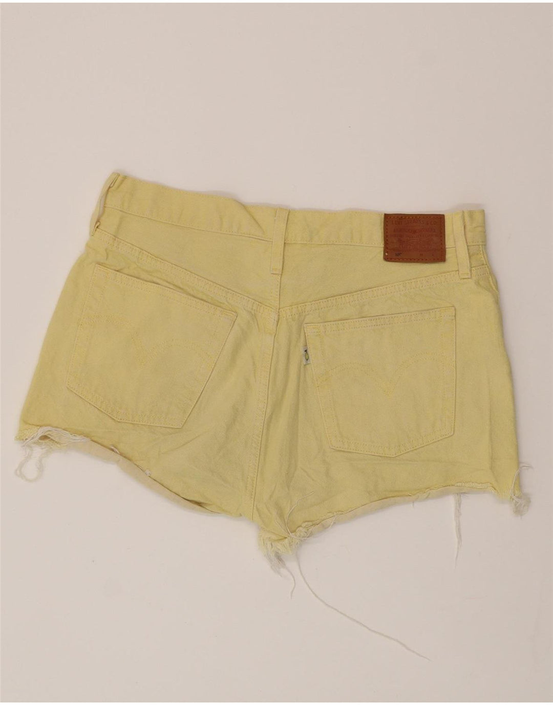 Pantaloni scurți din blugi 501 pentru femei LEVI'S W32, bumbac galben mare