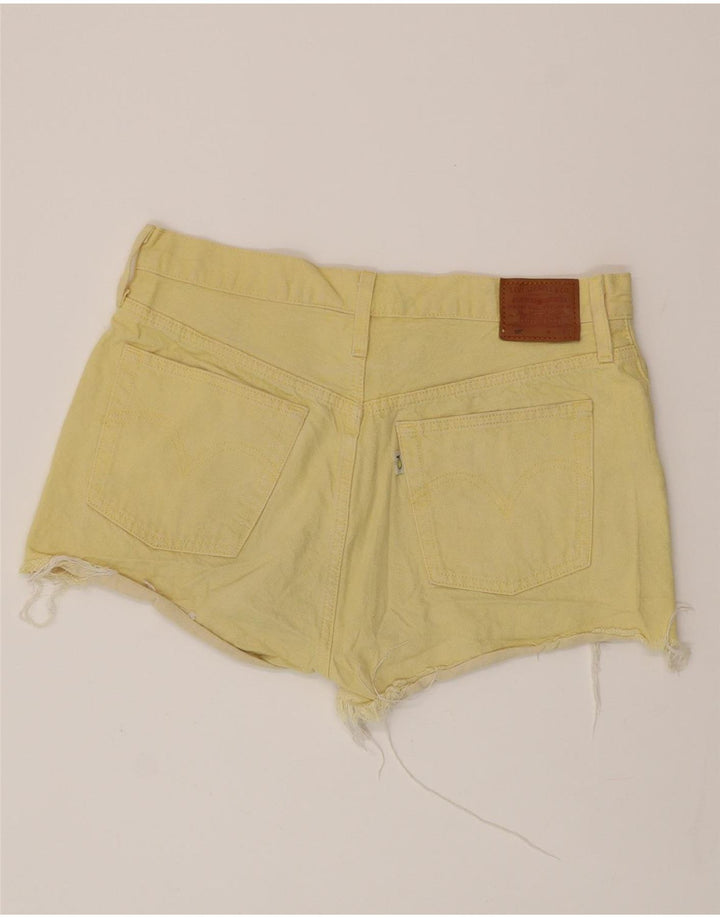 Pantaloni scurți din blugi 501 pentru femei LEVI'S W32, bumbac galben mare