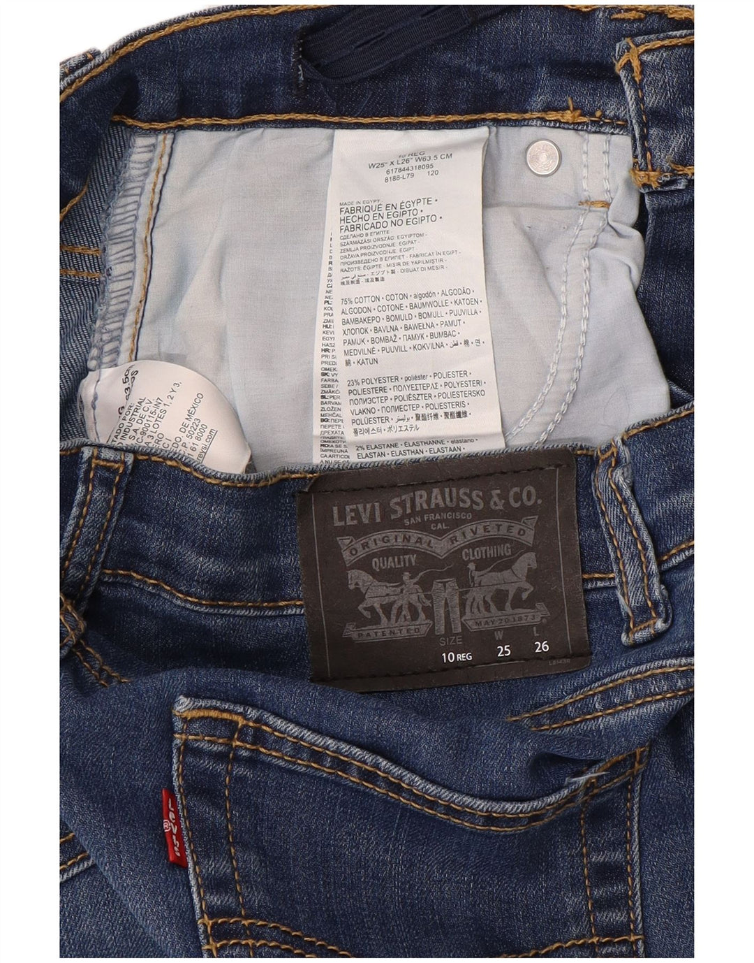 LEVI'S Blugi 511 Slim pentru baieti 9-10 ani W25 L26 albastru bumbac