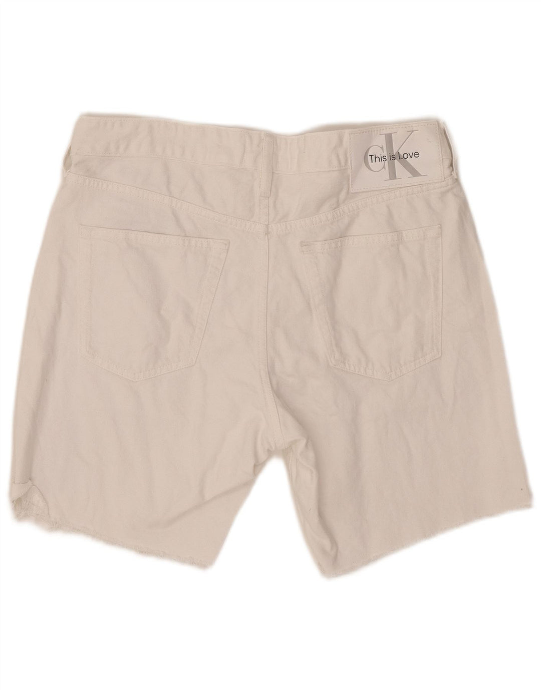 Pantaloni scurți din denim grafic pentru bărbați CALVIN KLEIN W31 bumbac alb mediu