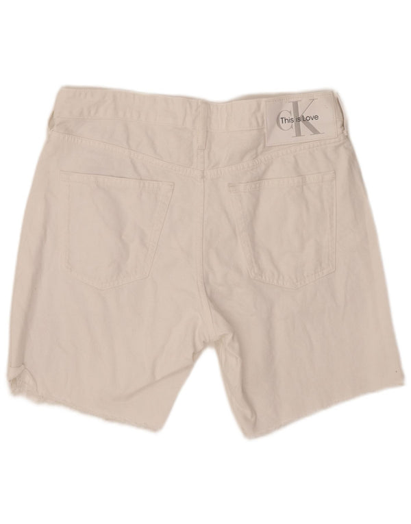 Pantaloni scurți din denim grafic pentru bărbați CALVIN KLEIN W31 bumbac alb mediu