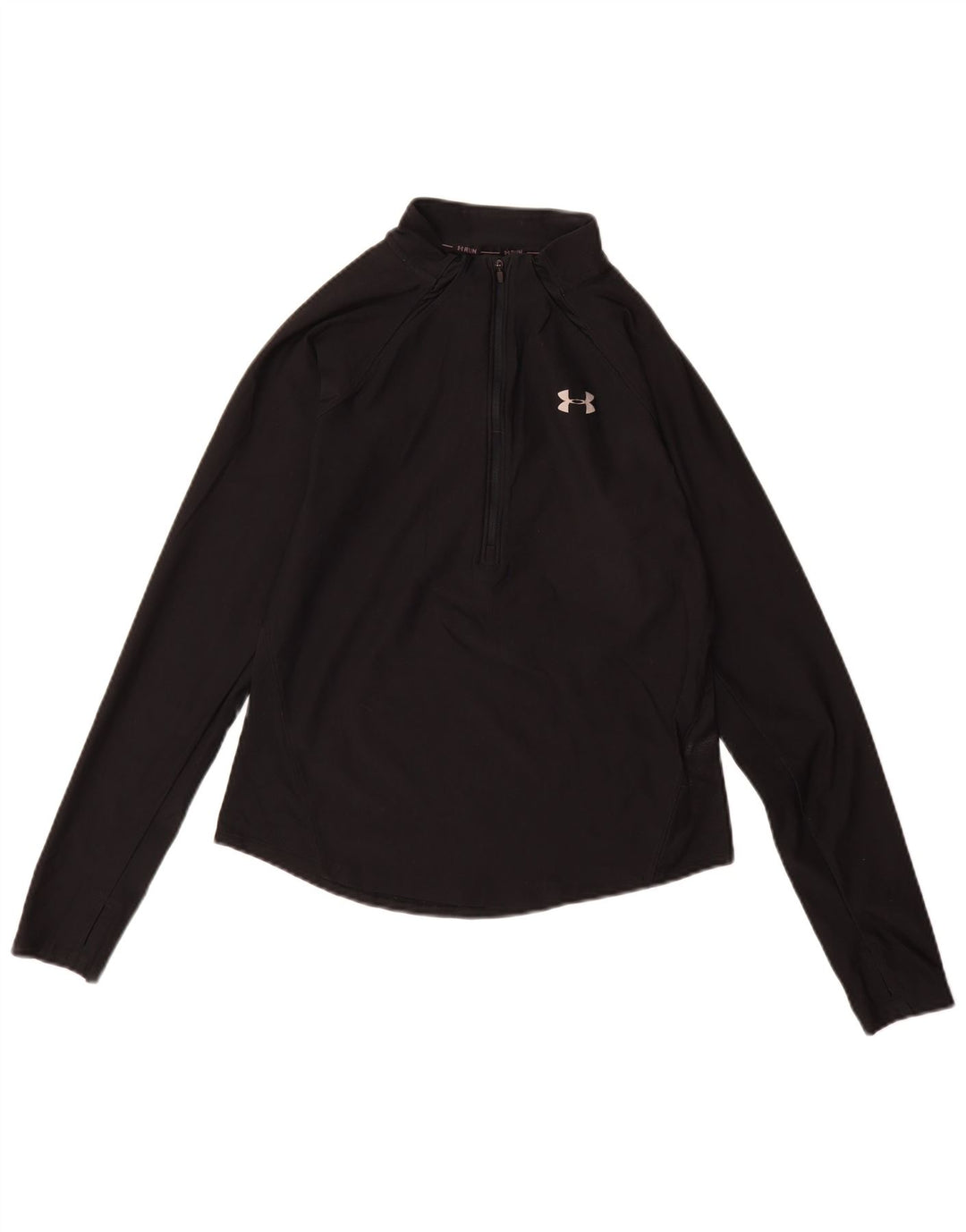 Under Armour Womens Heat Gear Top cu mânecă lungă UK 10 Small Black Elastomer