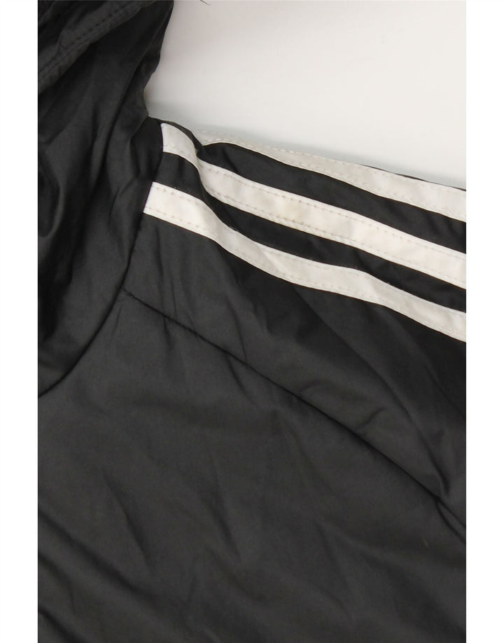 Jachetă căptușită cu glugă Adidas pentru băieți 11-12 ani, poliester negru