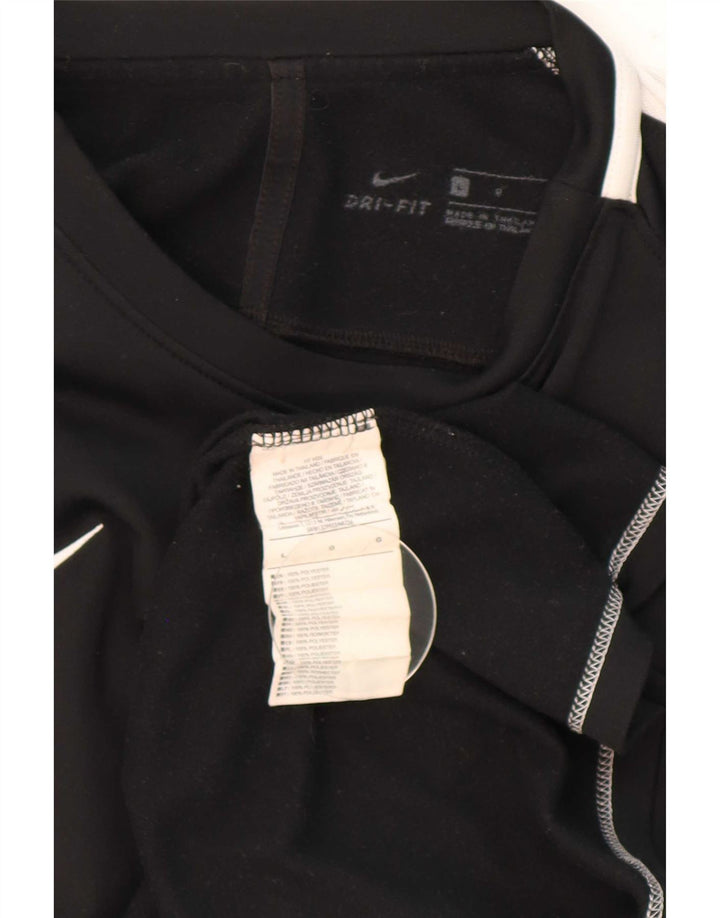 Nike pentru bărbați Dri Fit Top cu mânecă lungă, mare, negru, poliester color bloc