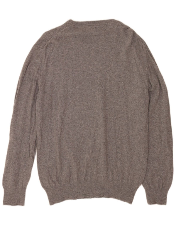 MC2 SAINT BARTH Pulover cu decolteu cu grafic pentru bărbați, 2XL, lână merinos gri