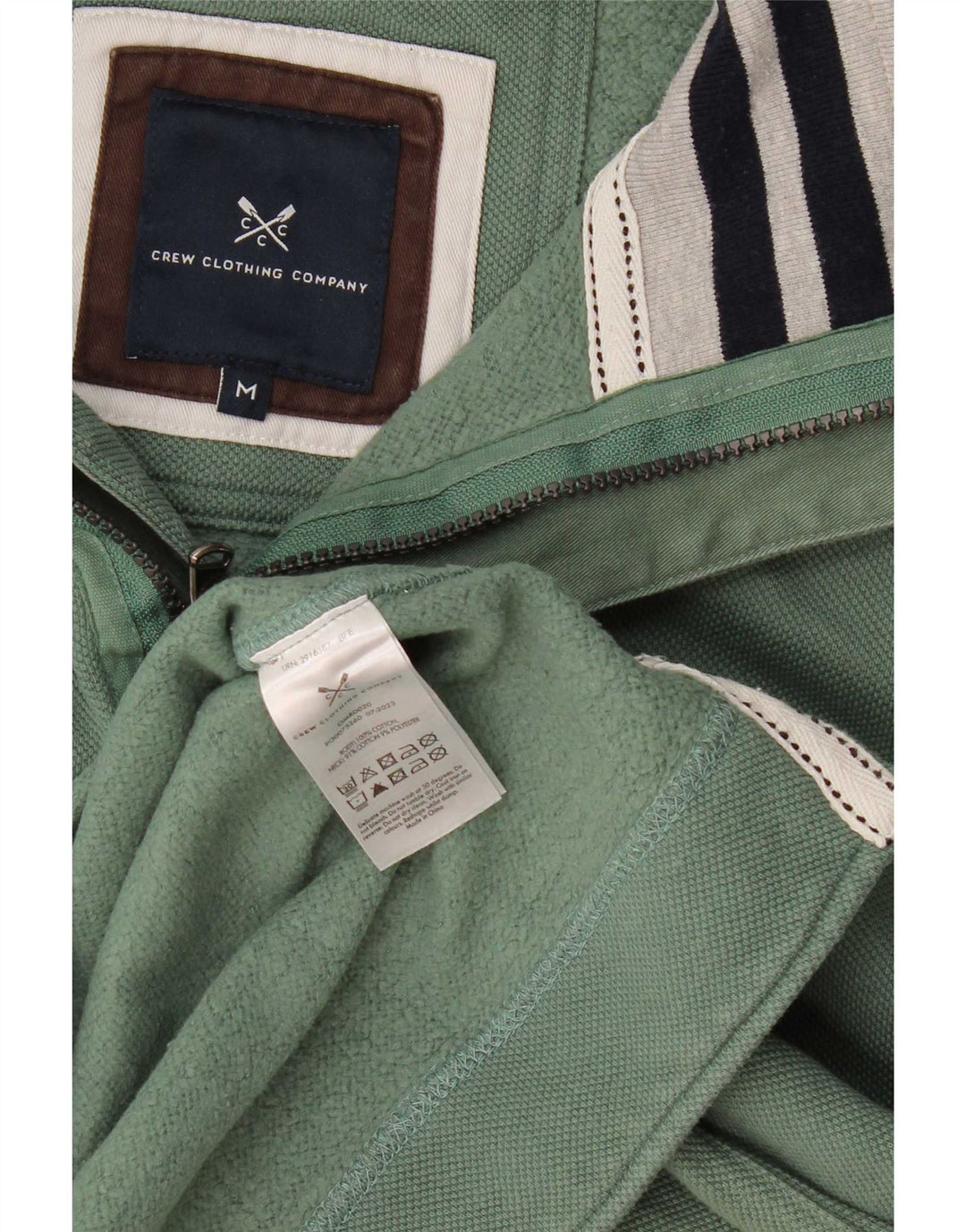 Crew Clothing Hanorac pentru bărbați, cu fermoar 1/4, cu formă normală, verde mediu