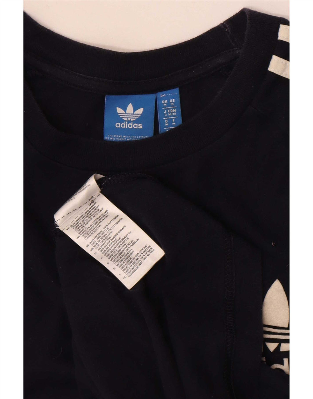 Tricou obișnuit cu mânecă scurtă pentru bărbați Adidas Top mediu din bumbac bleumarin