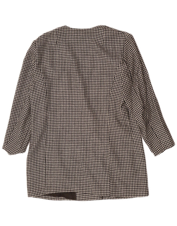 Vintage Womens 3 Button Blazer Jacket IT 44 Medium Black Houndstooth