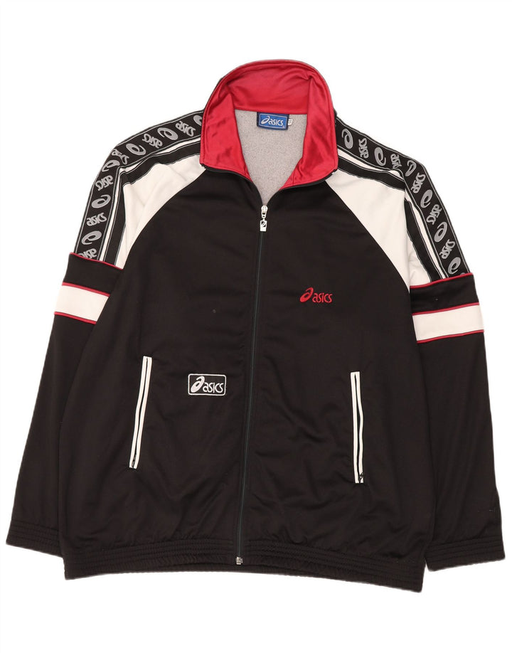 Jachetă de top pentru trening grafic ASICS pentru bărbați, IT 56 XL, negru, bloc de culoare