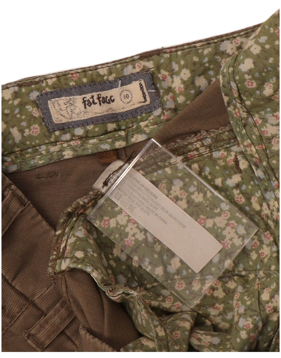 FAT FACE Pantaloni chino pentru femei cu talie joasă UK 10 Small W32 L31 Maro